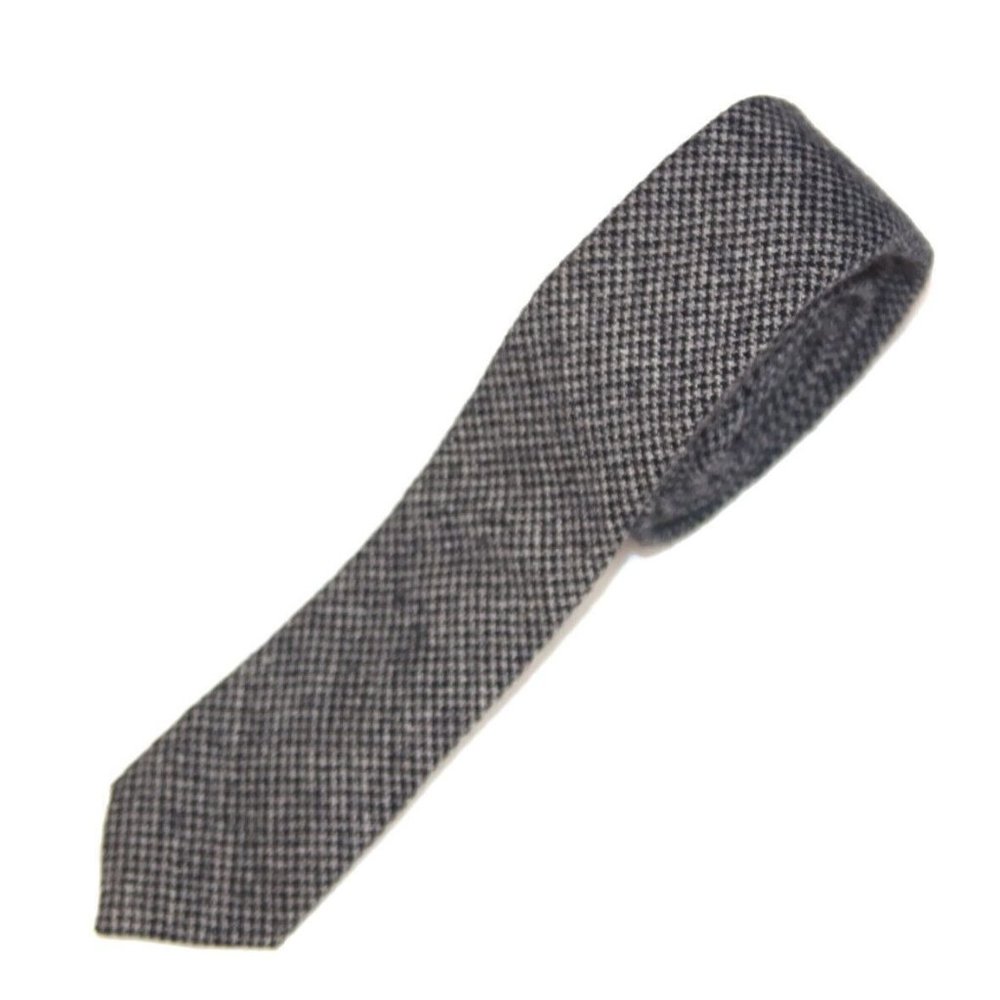 TOPMAN Ultra Skinny Houndstooth Gray Black Retro Men's Neck Tie